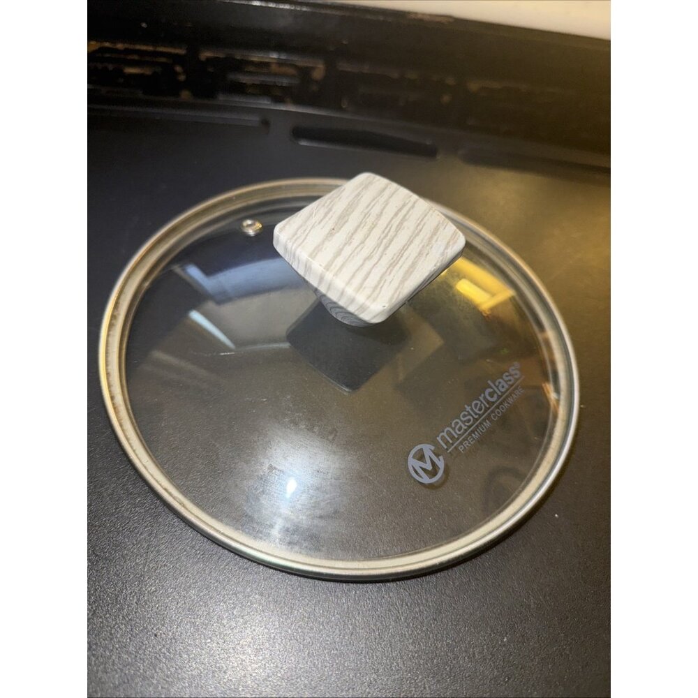Masterclass Cooking Glass & Stainless Steel Pot Pan Lid Only 8in OD x 7- 1/2in